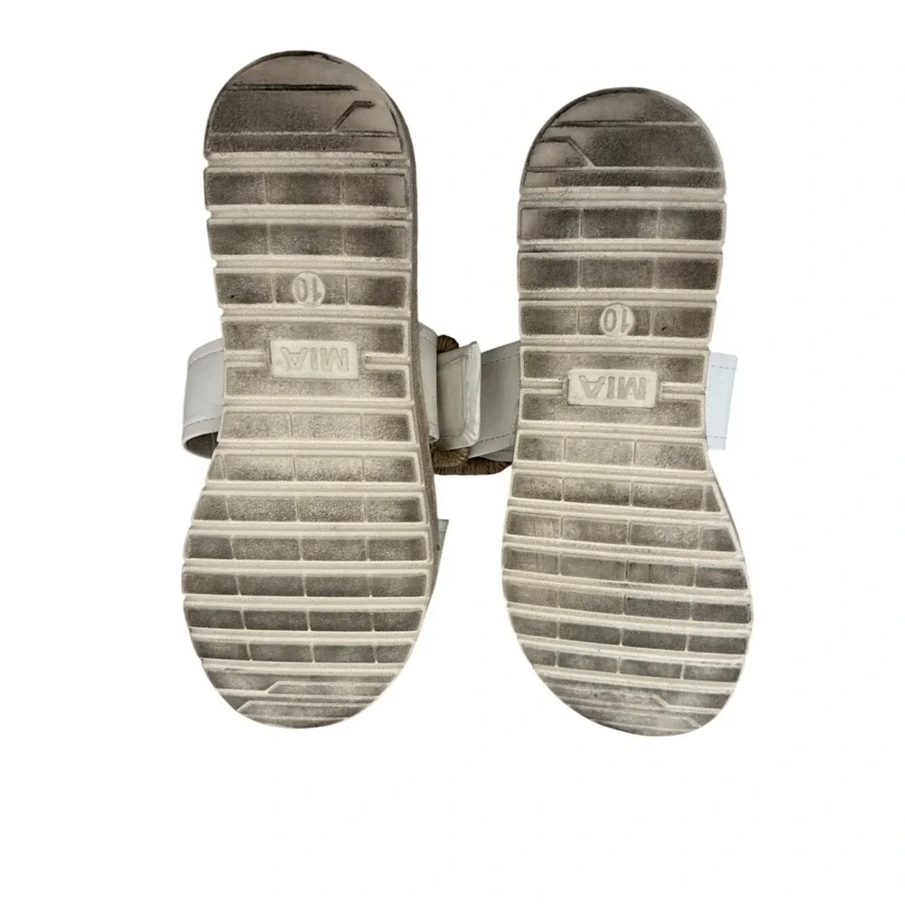 MIA Cream‎ Double-Strap Espadrille Platform Slide Sandals